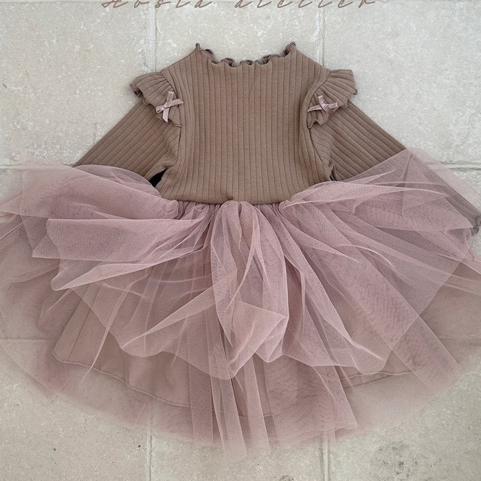 🇰🇷韓國童裝｜2025秋款🍂AOSTA紗裙拼接洋裝-規格圖11