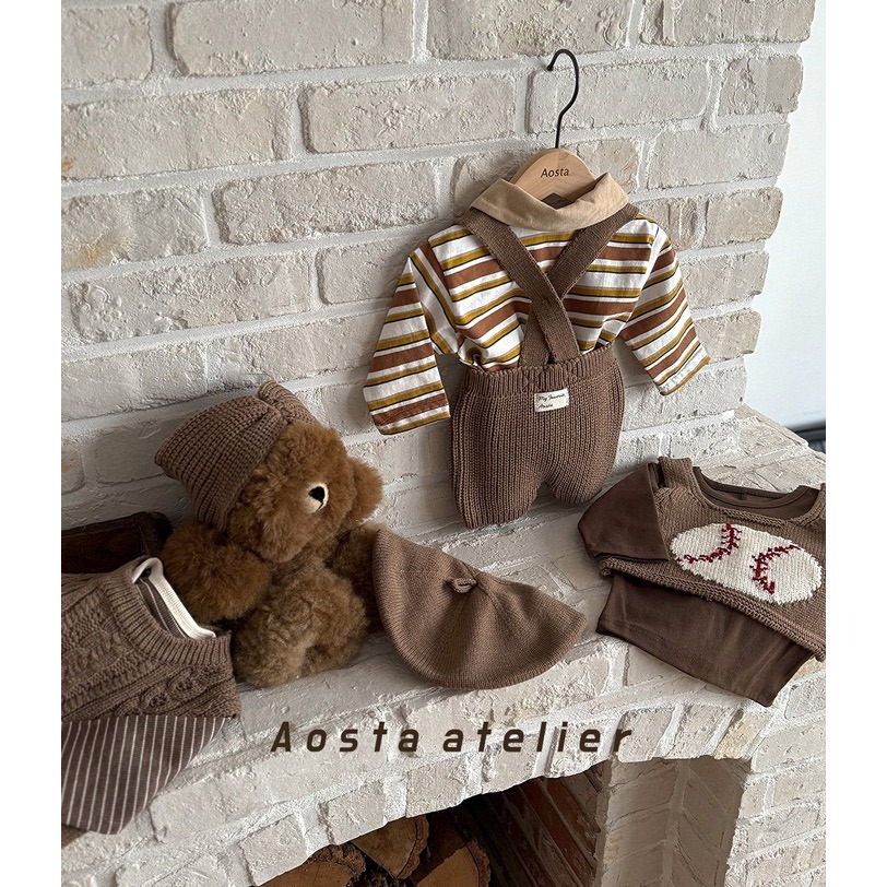 🇰🇷韓國童裝｜2025秋款🍂AOSTA針織貝雷帽-細節圖2