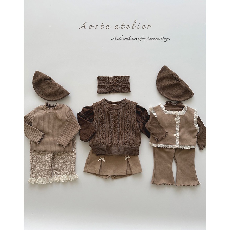 🇰🇷韓國童裝｜2025秋款🍂AOSTA針織貝雷帽-細節圖3