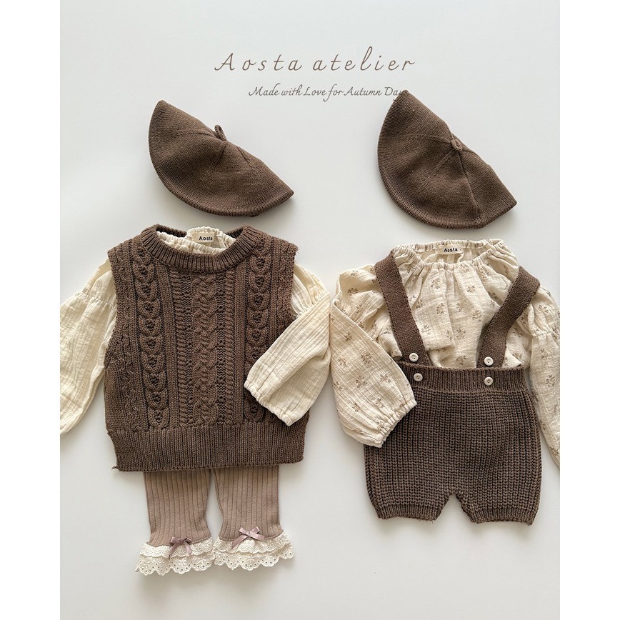 🇰🇷韓國童裝｜2025秋款🍂AOSTA針織貝雷帽-細節圖4