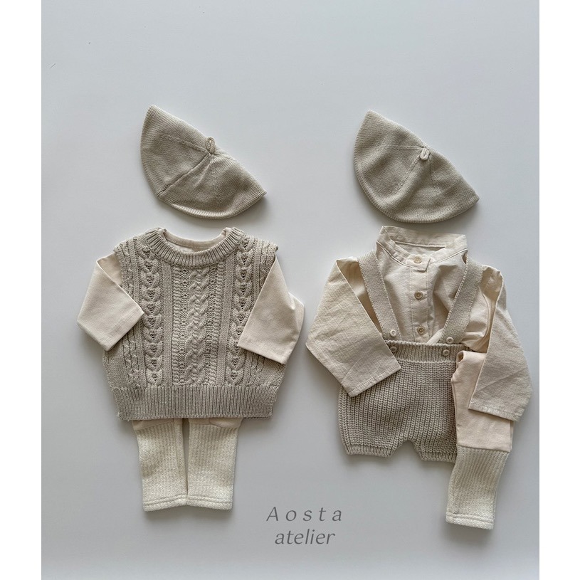 🇰🇷韓國童裝｜2025秋款🍂AOSTA針織貝雷帽-細節圖6