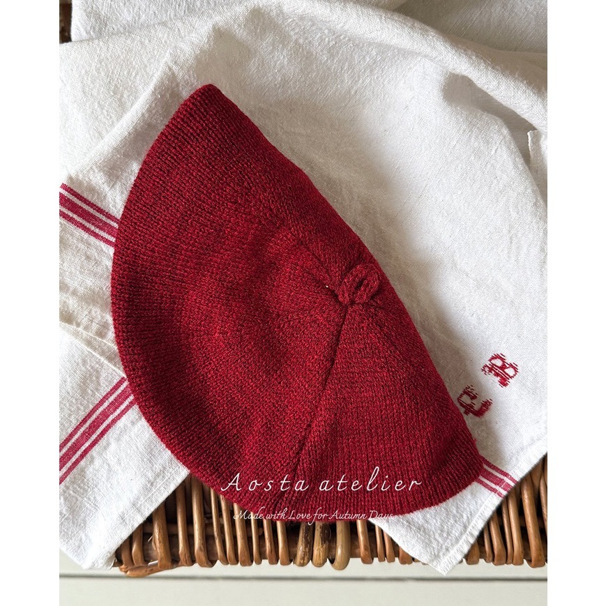 🇰🇷韓國童裝｜2025秋款🍂AOSTA針織貝雷帽-細節圖9