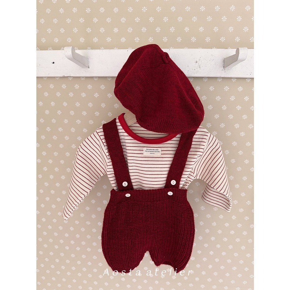 🇰🇷韓國童裝｜2025秋款🍂AOSTA針織吊帶短褲(寶寶尺寸)-細節圖7