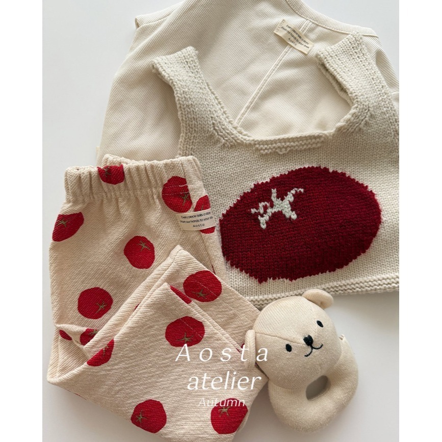 🇰🇷韓國童裝｜2025秋款🍂AOSTA針織短版背心-細節圖5