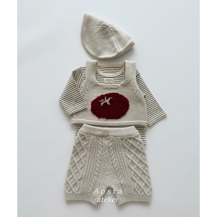 🇰🇷韓國童裝｜2025秋款🍂AOSTA麻花針織短褲-細節圖3