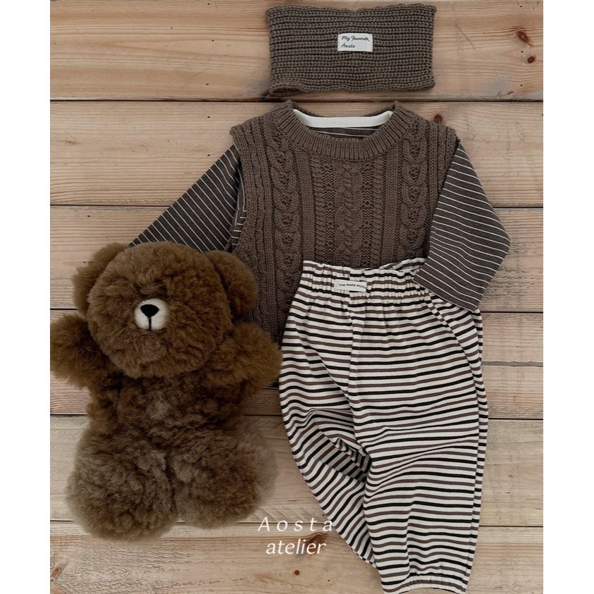 🇰🇷韓國童裝｜2025秋款🍂AOSTA扭結針織髮帶-細節圖11