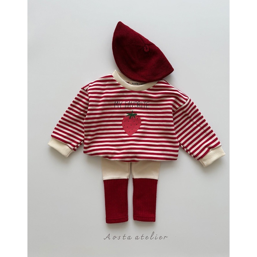 🇰🇷韓國童裝｜2025秋款🍂AOSTA🍓草莓衛衣-細節圖3