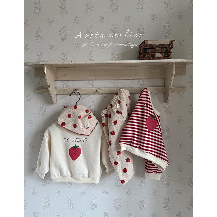🇰🇷韓國童裝｜2025秋款🍂AOSTA🍓草莓衛衣-細節圖4