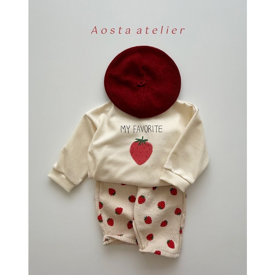 🇰🇷韓國童裝｜2025秋款🍂AOSTA🍓草莓衛衣-細節圖5