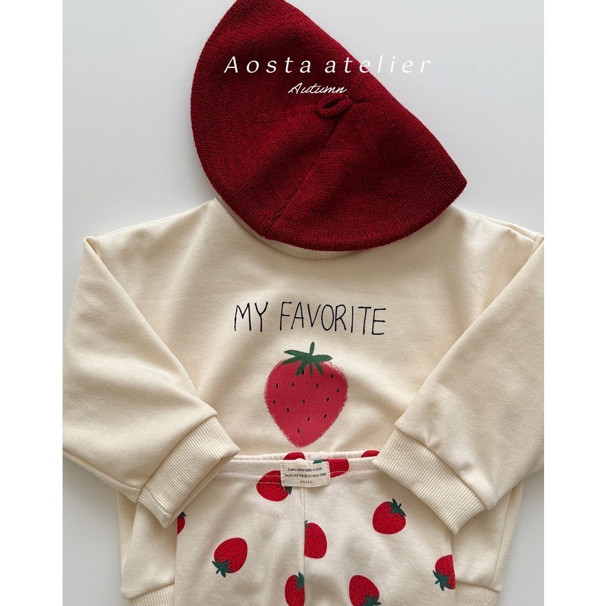🇰🇷韓國童裝｜2025秋款🍂AOSTA🍓草莓衛衣-細節圖6