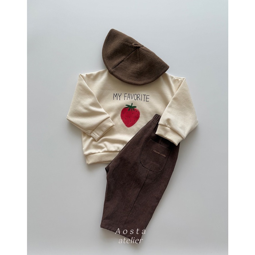 🇰🇷韓國童裝｜2025秋款🍂AOSTA🍓草莓衛衣-細節圖7