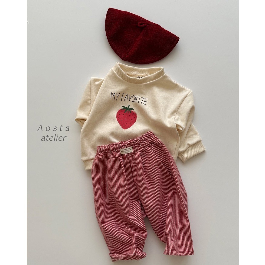 🇰🇷韓國童裝｜2025秋款🍂AOSTA🍓草莓衛衣-細節圖8