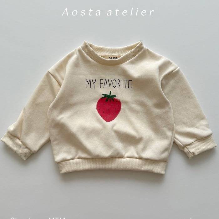 🇰🇷韓國童裝｜2025秋款🍂AOSTA🍓草莓衛衣-規格圖11