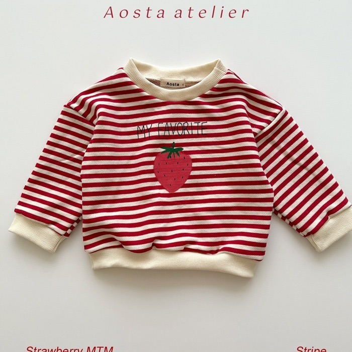 🇰🇷韓國童裝｜2025秋款🍂AOSTA🍓草莓衛衣-規格圖11