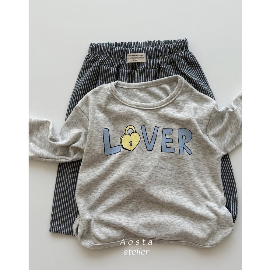 🇰🇷韓國童裝｜2025秋款🍂AOSTA「Lover」柔軟純棉上衣-細節圖4