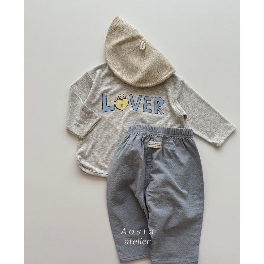 🇰🇷韓國童裝｜2025秋款🍂AOSTA「Lover」柔軟純棉上衣-細節圖5