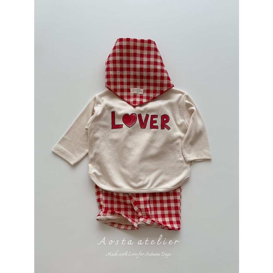 🇰🇷韓國童裝｜2025秋款🍂AOSTA「Lover」柔軟純棉上衣-細節圖7