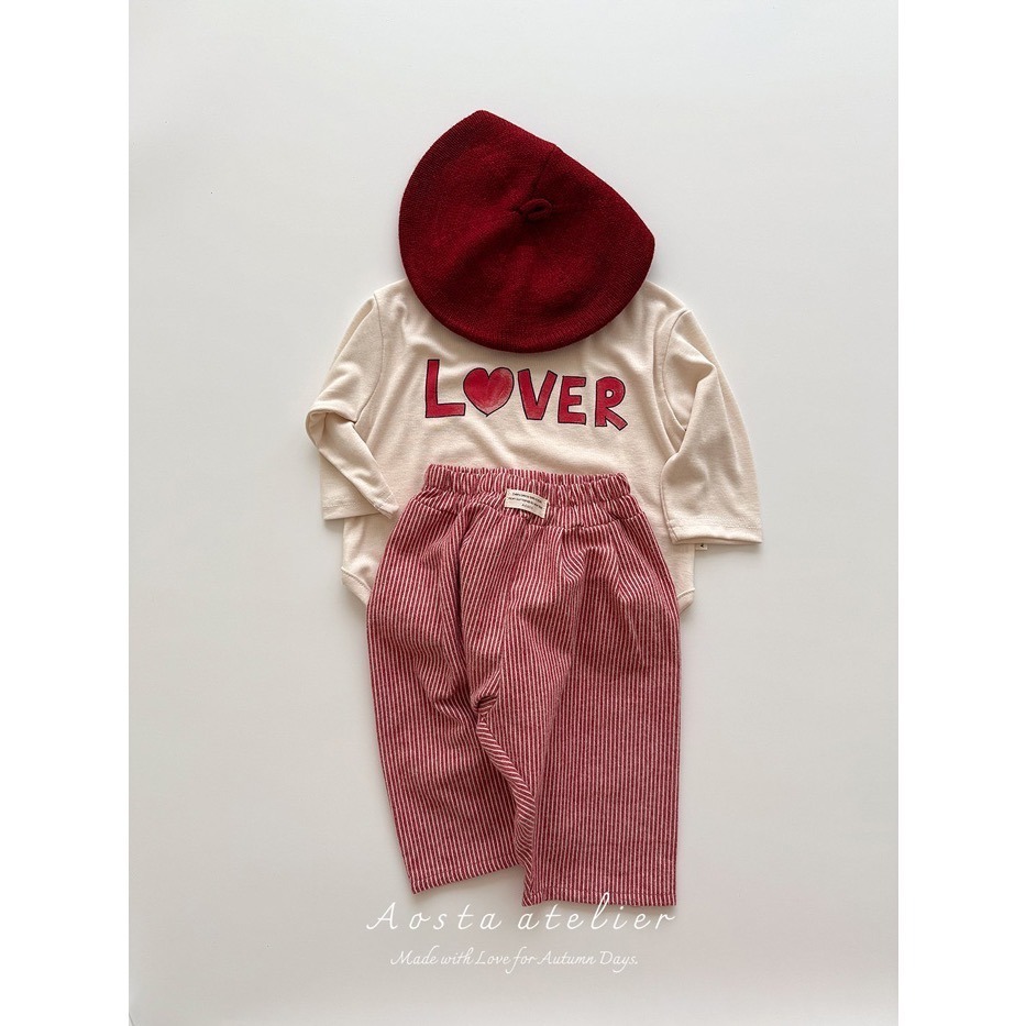🇰🇷韓國童裝｜2025秋款🍂AOSTA「Lover」柔軟純棉上衣-細節圖8
