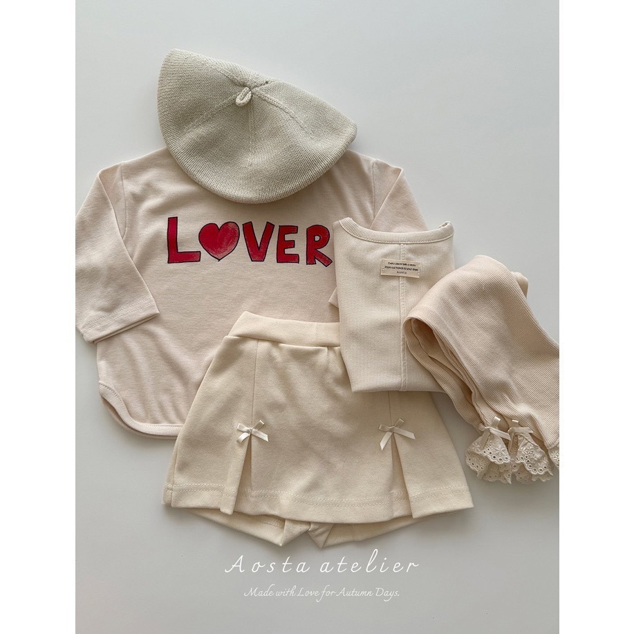 🇰🇷韓國童裝｜2025秋款🍂AOSTA「Lover」柔軟純棉上衣-細節圖9