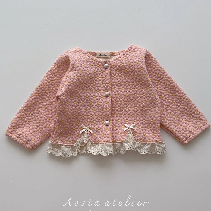 🇰🇷韓國童裝｜2025秋款🍂AOSTA貴氣小公主雛菊絎縫短版外套-規格圖11