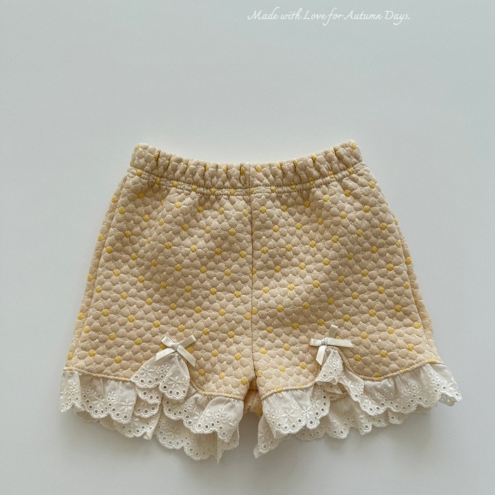 🇰🇷韓國童裝｜2025秋款🍂AOSTA貴氣小公主雛菊花朵絎縫短褲-規格圖8