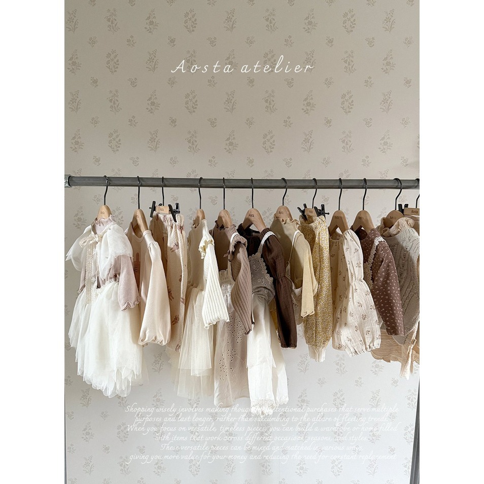 🇰🇷韓國童裝｜2025秋款🍂AOSTA緹花蕾絲拼接洋裝-細節圖3