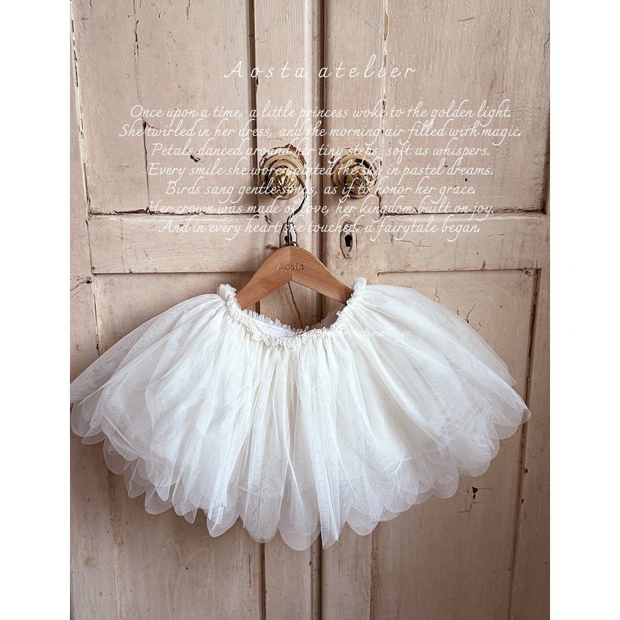 🇰🇷韓國童裝｜2025秋款🍂AOSTA百搭鬱金香紗裙短裙-細節圖2