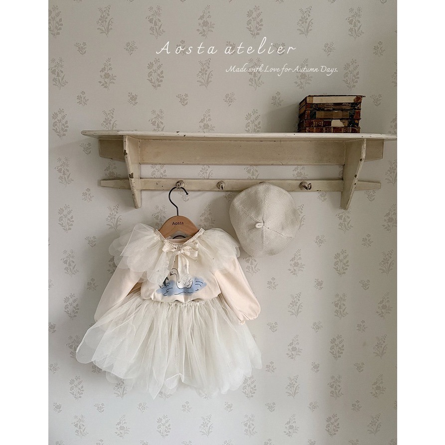 🇰🇷韓國童裝｜2025秋款🍂AOSTA百搭鬱金香紗裙短裙-細節圖3