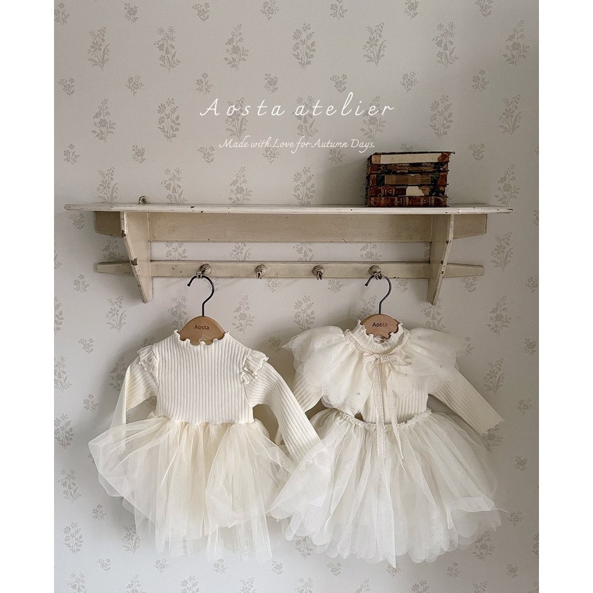 🇰🇷韓國童裝｜2025秋款🍂AOSTA百搭鬱金香紗裙短裙-細節圖4