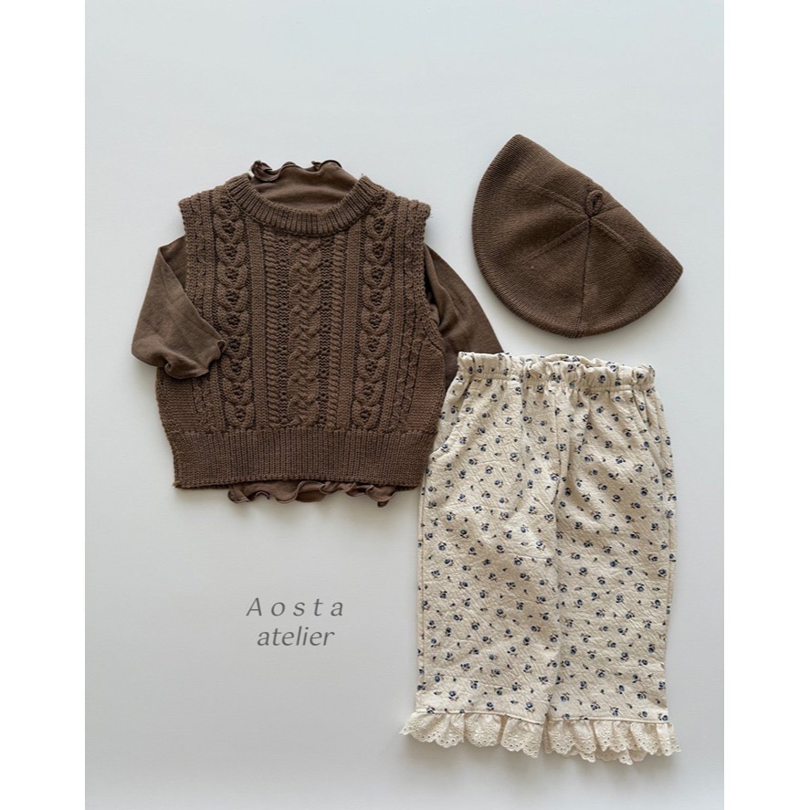 🇰🇷韓國童裝｜2025秋款🍂AOSTA碎花直筒褲-細節圖3