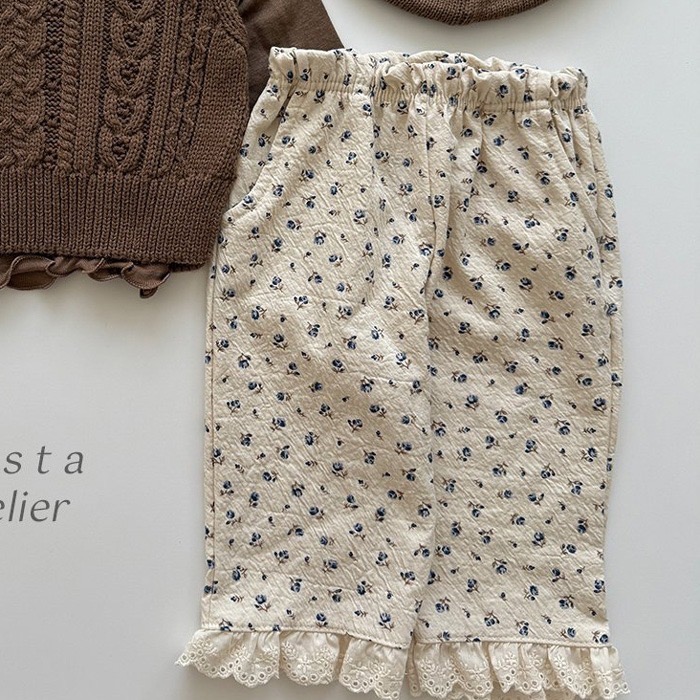 🇰🇷韓國童裝｜2025秋款🍂AOSTA碎花直筒褲-規格圖11