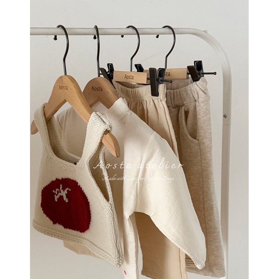 🇰🇷韓國童裝｜2025秋款🍂AOSTA羅紋上衣-細節圖5