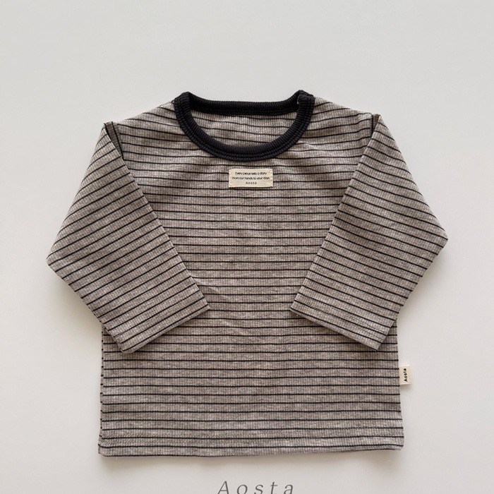 🇰🇷韓國童裝｜2025秋款🍂AOSTA羅紋百搭線條上衣-規格圖11