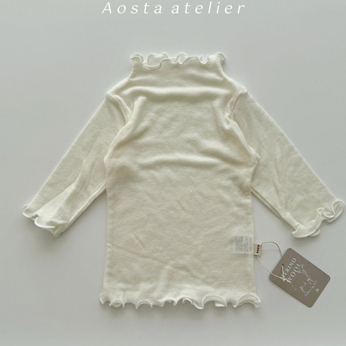 🇰🇷韓國童裝｜2025秋款🍂AOSTA美麗諾羊毛木耳捲邊高領保暖內搭上衣-規格圖11