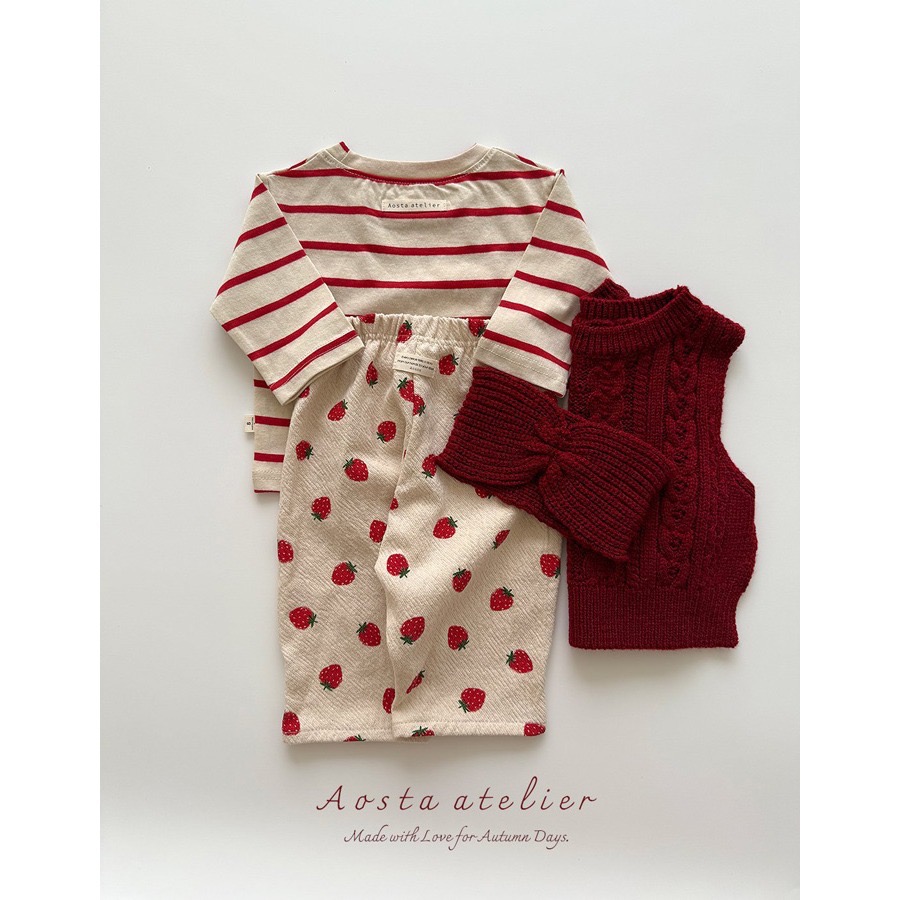 🇰🇷韓國童裝｜2025秋款🍂AOSTA柔軟純棉細條紋上衣-細節圖8