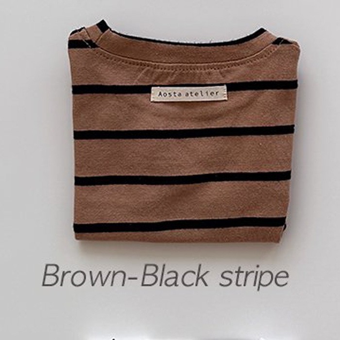 🇰🇷韓國童裝｜2025秋款🍂AOSTA柔軟純棉細條紋上衣-規格圖11