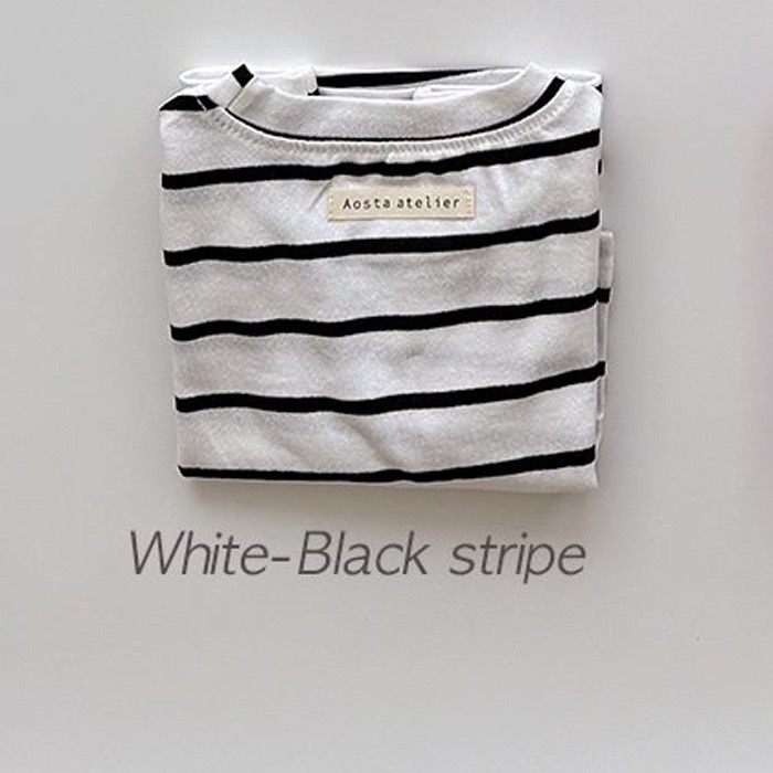 🇰🇷韓國童裝｜2025秋款🍂AOSTA柔軟純棉細條紋上衣-規格圖11