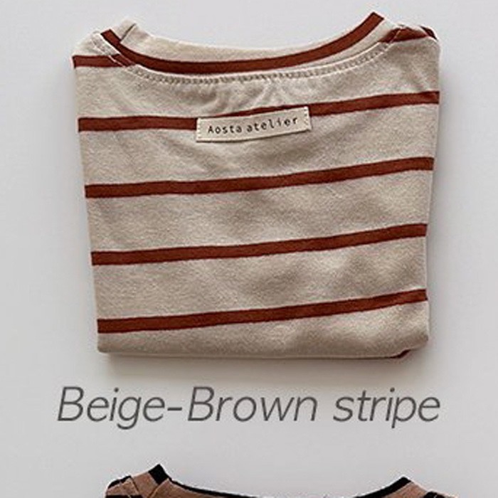 🇰🇷韓國童裝｜2025秋款🍂AOSTA柔軟純棉細條紋上衣-規格圖11