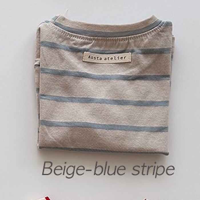 🇰🇷韓國童裝｜2025秋款🍂AOSTA柔軟純棉細條紋上衣-規格圖11