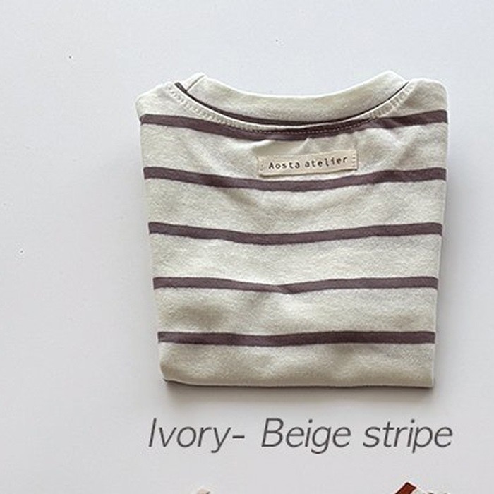 象牙白底+淺褐色條紋