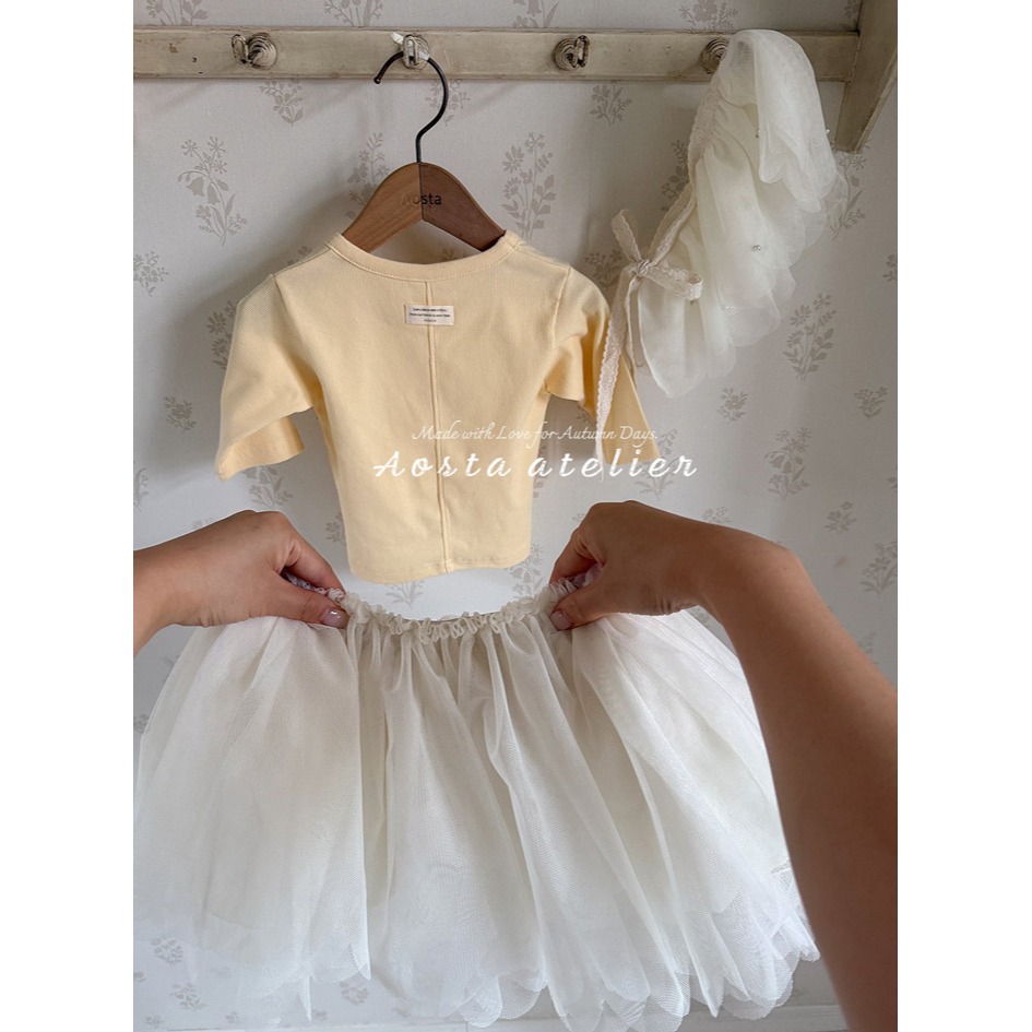 🇰🇷韓國童裝｜2025秋款🍂AOSTA羅紋T-shirt-細節圖5