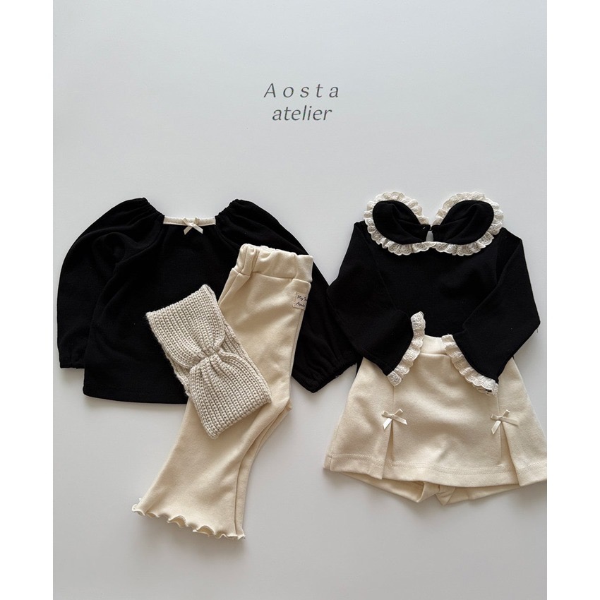 🇰🇷韓國童裝｜2025秋款🍂AOSTA精緻蕾絲荷葉領上衣-細節圖7