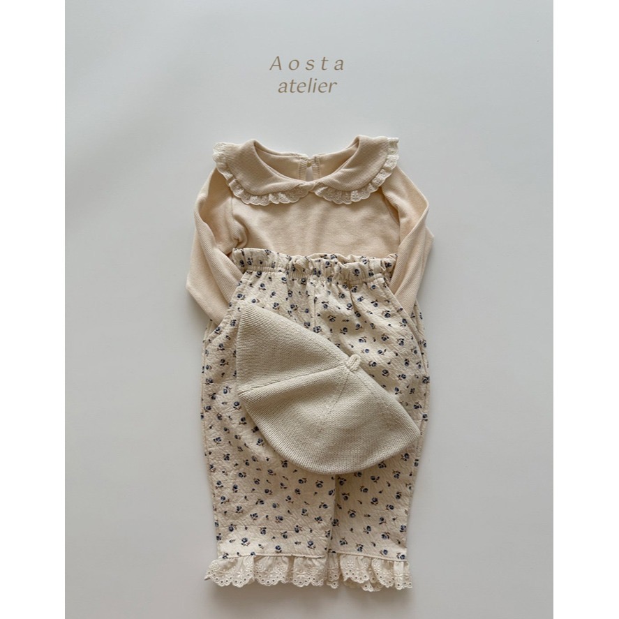 🇰🇷韓國童裝｜2025秋款🍂AOSTA精緻蕾絲荷葉領上衣-細節圖10