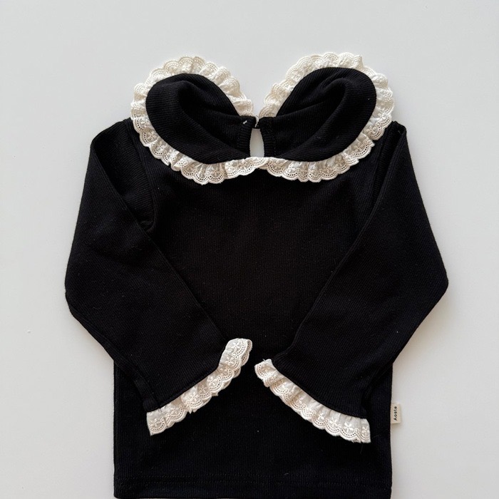 🇰🇷韓國童裝｜2025秋款🍂AOSTA精緻蕾絲荷葉領上衣-規格圖11