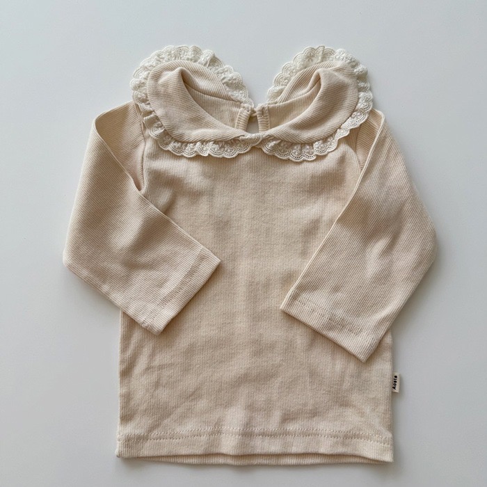 🇰🇷韓國童裝｜2025秋款🍂AOSTA精緻蕾絲荷葉領上衣-規格圖11
