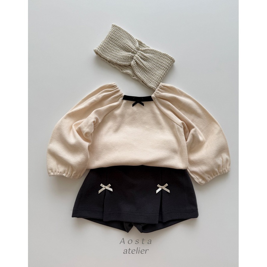 🇰🇷韓國童裝｜2025秋款🍂AOSTA方領泡泡袖上衣-細節圖2