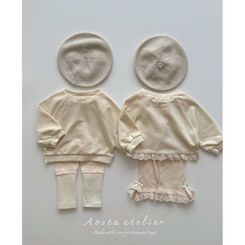 🇰🇷韓國童裝｜2025秋款🍂AOSTA蕾絲拼接衛衣-細節圖7