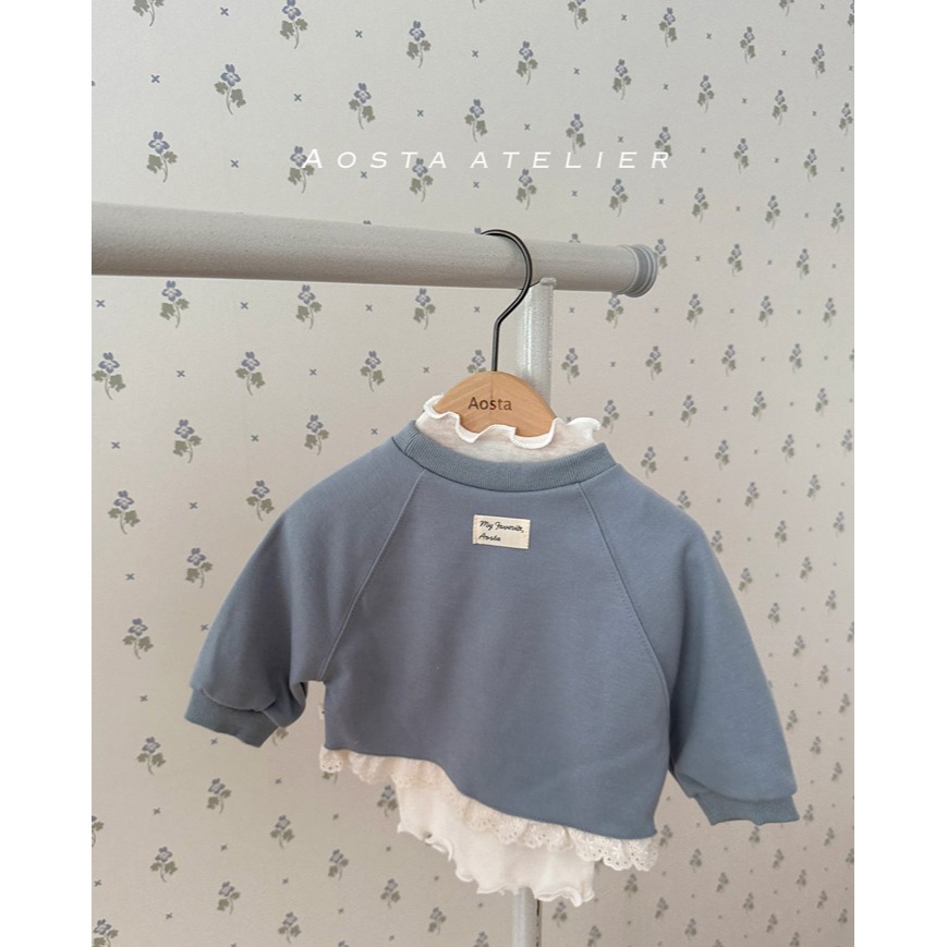 🇰🇷韓國童裝｜2025秋款🍂AOSTA蕾絲拼接衛衣-細節圖8