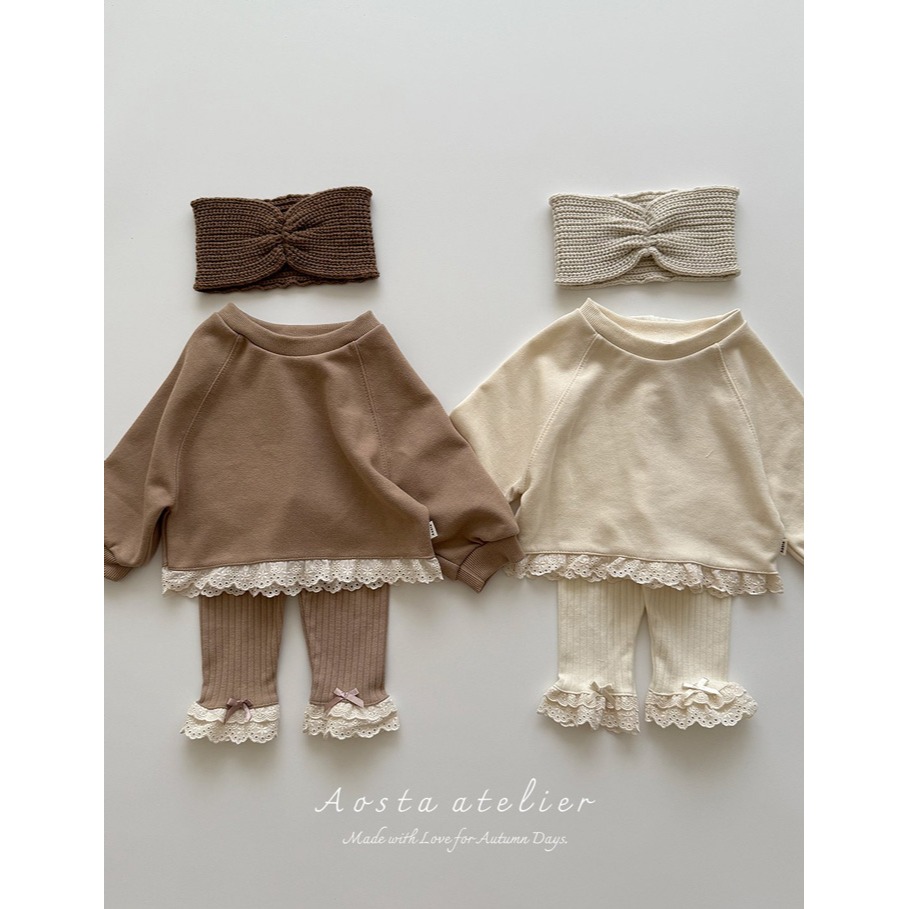 🇰🇷韓國童裝｜2025秋款🍂AOSTA蕾絲拼接衛衣-細節圖10