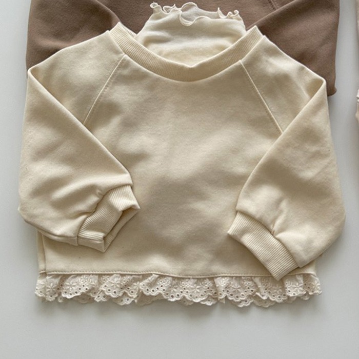 🇰🇷韓國童裝｜2025秋款🍂AOSTA蕾絲拼接衛衣-規格圖11